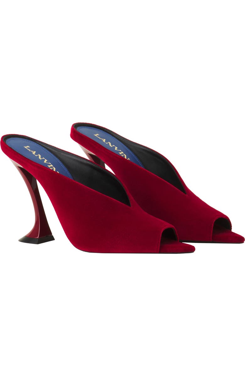Lanvin Midnight Step Mule In Velvet, Alternate, color, Red
