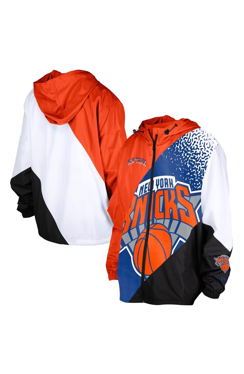New Era Men's New Era  Orange New York Knicks 2024/25 City Edition Full-Zip Windbreaker Jacket, Main, color, 