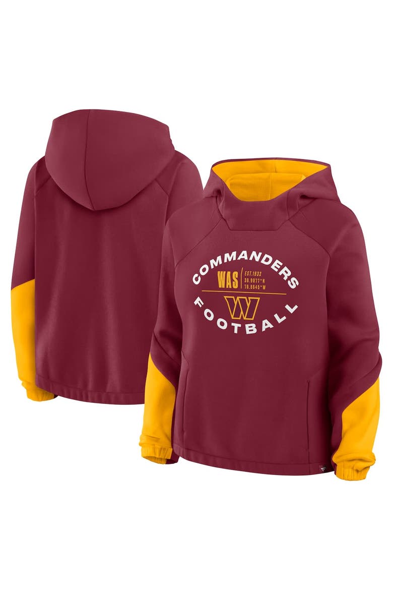 Women's Fanatics Burgundy Washington Commanders Oversized Redzone Bubble Screen Pullover Hoodie, Alternate, color, Burgundy