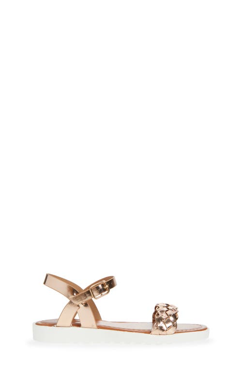 Extreme By Eddie Marc Kids' Braided Strap Sandal In Rose Gold