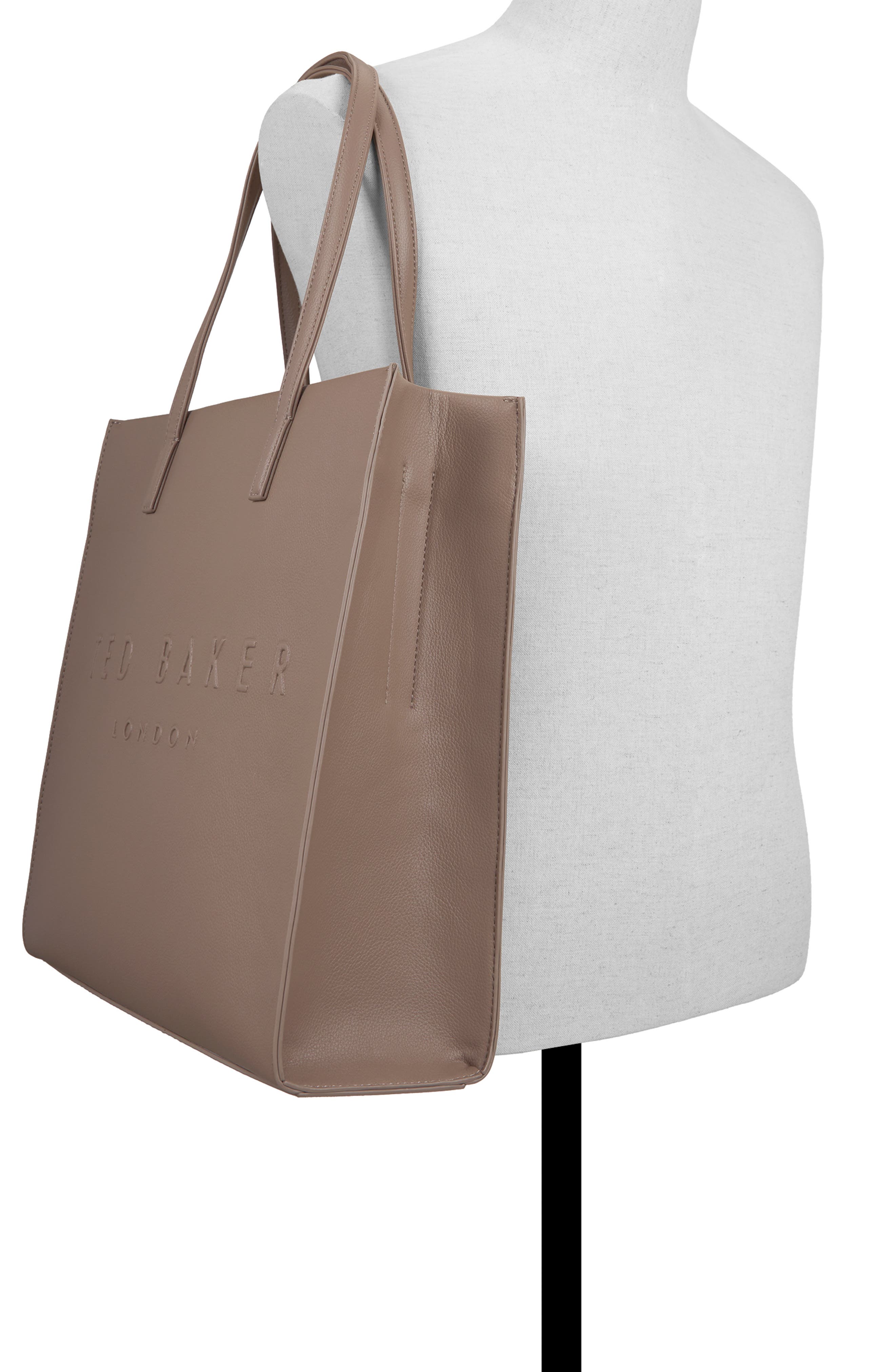 Hayden Faux Leather Tote, Alternate, color, OPEN GREY