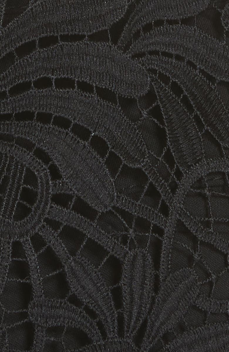 Self-Portrait Beaded Yoke Lace Handkerchief Hem Top, Alternate, color, 