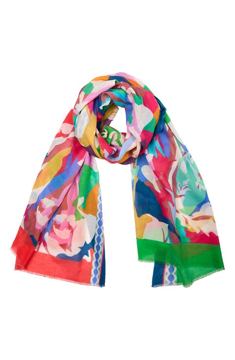 Floral Abstract Cotton Scarf