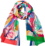 SAACHI Floral Abstract Cotton Scarf