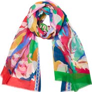 SAACHI Floral Abstract Cotton Scarf