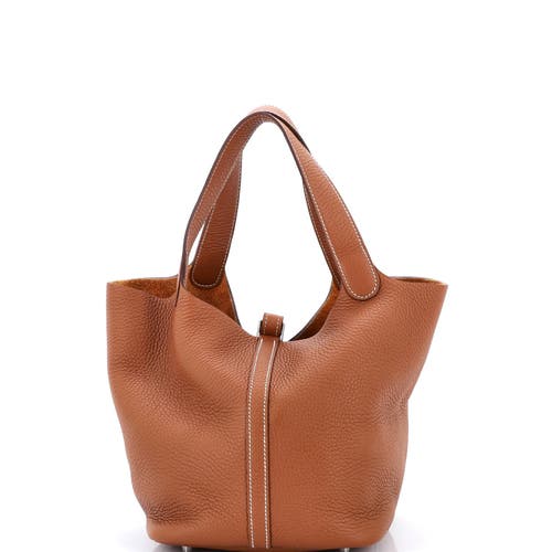 Pre-owned Hermes Hermes Picotin Lock Bag Clemence Mm In Gold