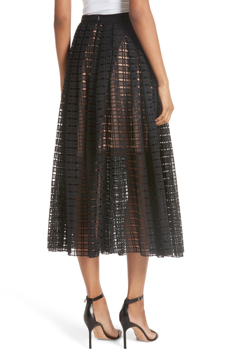 Tracy Reese Lace Mesh Midi Skirt, Alternate, color, 