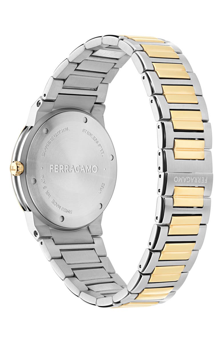 FERRAGAMO Logo Two-Tone Bracelet Watch, 41mm, Alternate, color, Two Tone