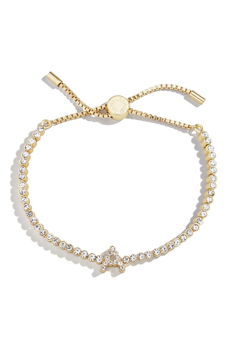 BaubleBar Initial Slider Bracelet, Main, color, Clear A