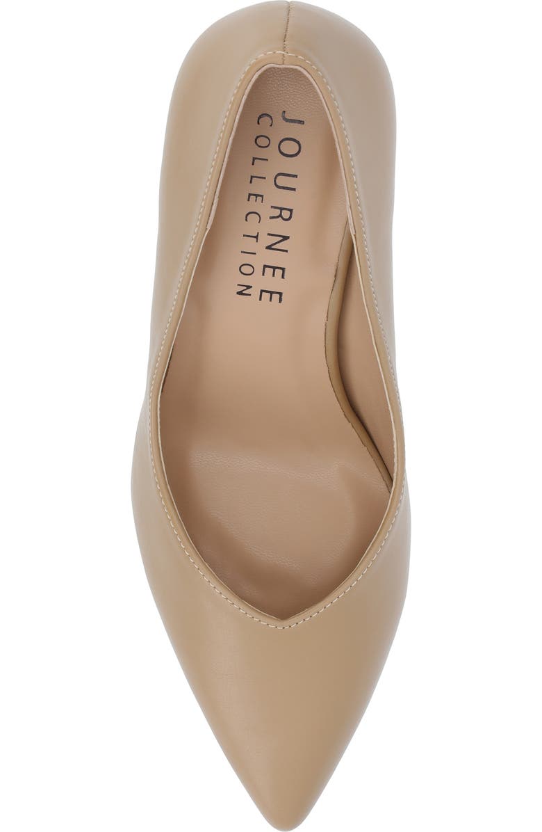 Journee Collection Simonne SuperNatural Shades Block Heel Pointed Toe Pump - Wide Width, Alternate, color, Honey
