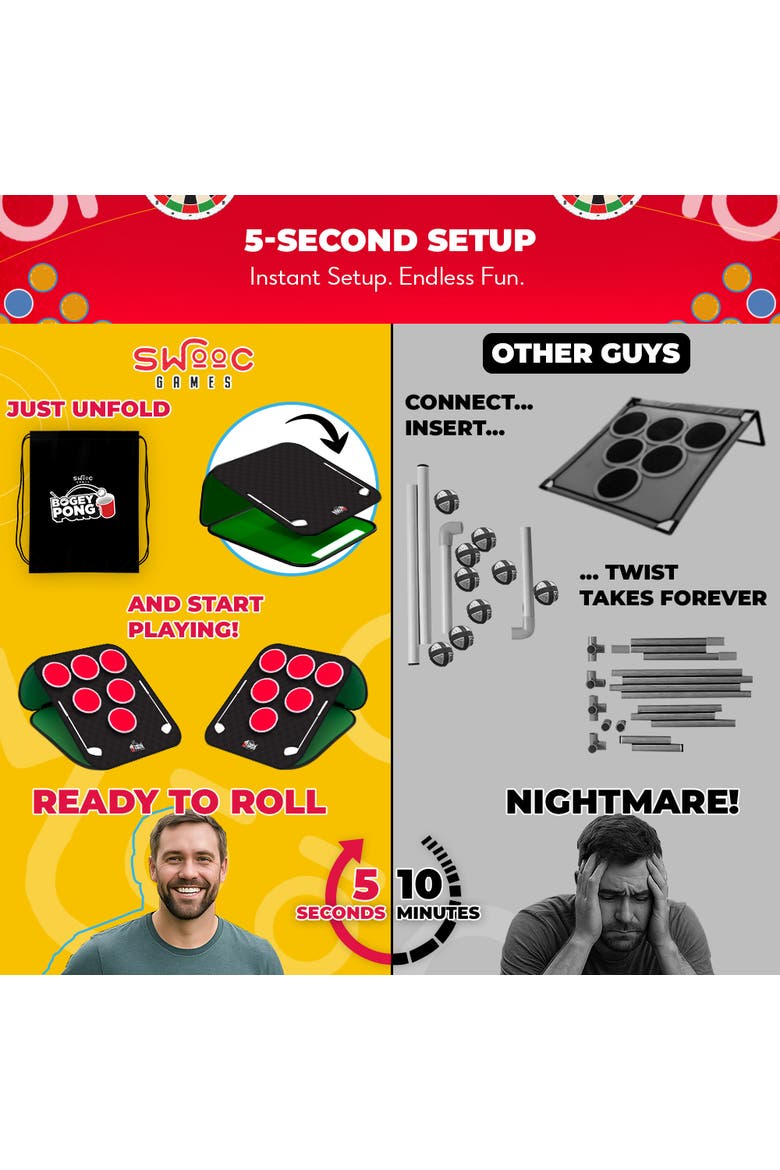 Bogey Pong | 3-in-1 Backyard Pong Golf Game Set, Alternate, color, Green