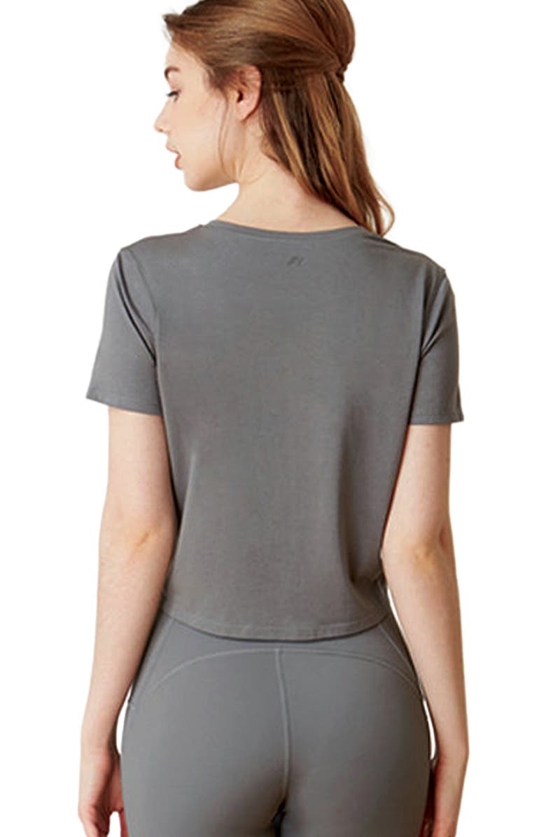 Rebody Active Knot your Race V Neck Short Sleeve Top, Alternate, color, Stone Olive