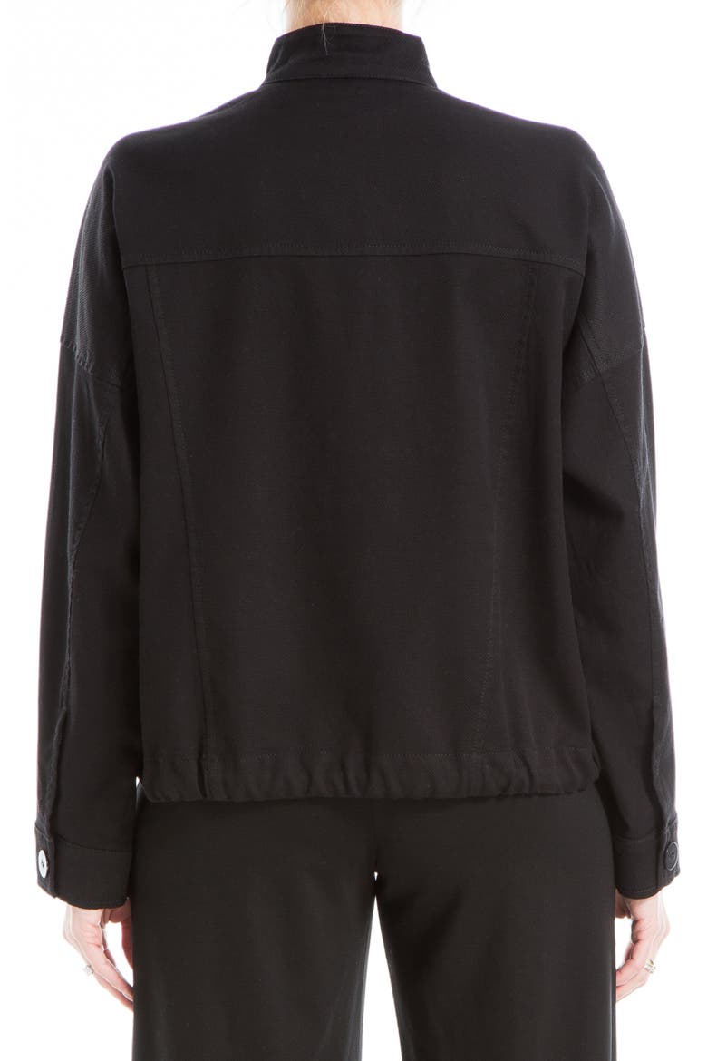 Cotton Piqué Jacket, Alternate, color, BLACK-BLACK
