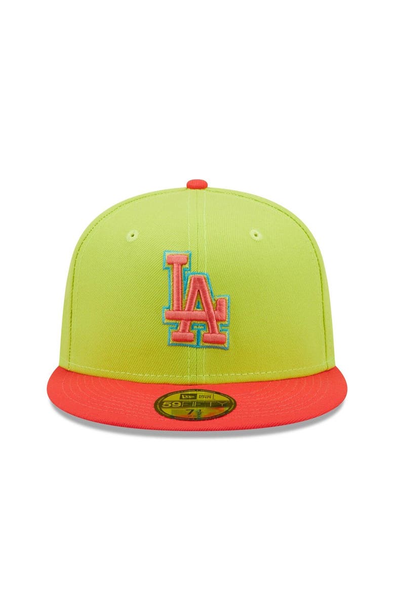 New Era Men's New Era Green/Red Los Angeles Dodgers Cyber Highlighter 59FIFTY Fitted Hat, Alternate, color, Green