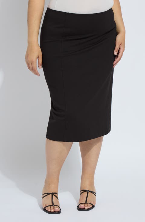 ｋｎｅｅ　ｌｅｎｇｔｈ　ｃｕｒｖｅ　ｓｋｉｒｔ（４７０ＨＳ８８１－０４００） ESTEEZ Women's Comfortable Cotton Pencil Skirt - Below The