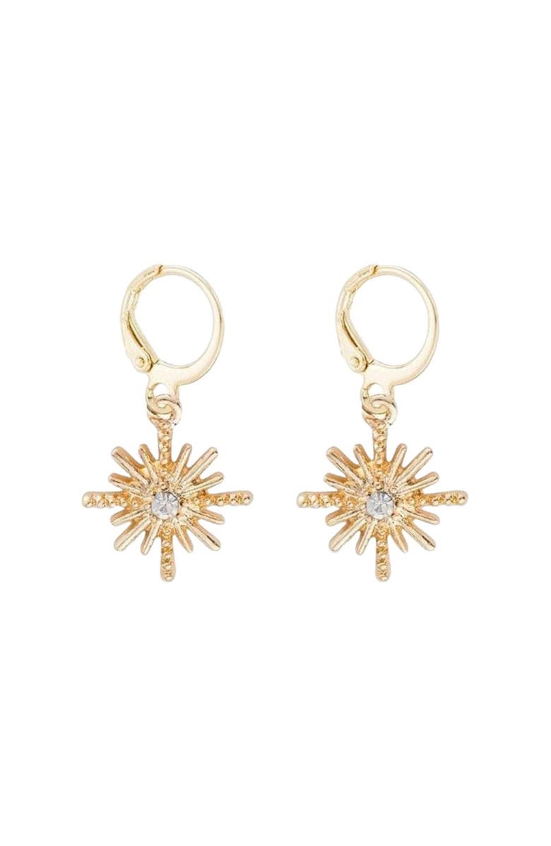 Hollywood Sensation Star Dangle Earrings Huggies, Main, color, Gold