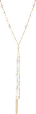 Nordstrom Faux Pearl Station Demi Fine Y-Necklace