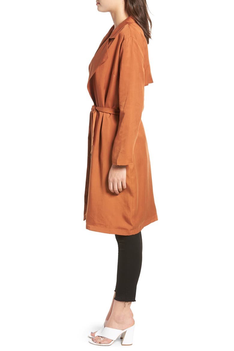 Carmen Belted Trench Coat, Alternate, color, BROWN