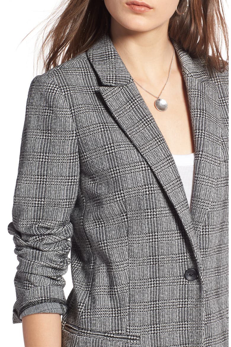 Glen Plaid Blazer, Alternate, color, BLACK WHITE GLEN PLAID