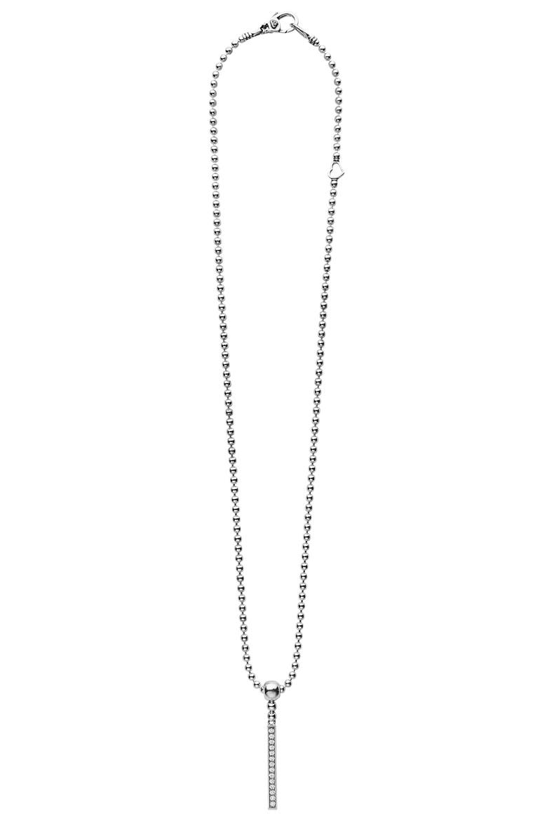Caviar Spark Diamond Bar Pendant Necklace, Alternate, color, SILVER/ DIAMOND