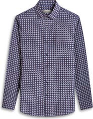 Bugatchi Julian Shaped Fit Print Button-Up Shirt