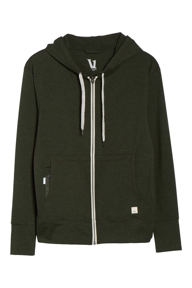 Halo Performance Zip Front Hoodie, Alternate, color, MOSS HEATHER