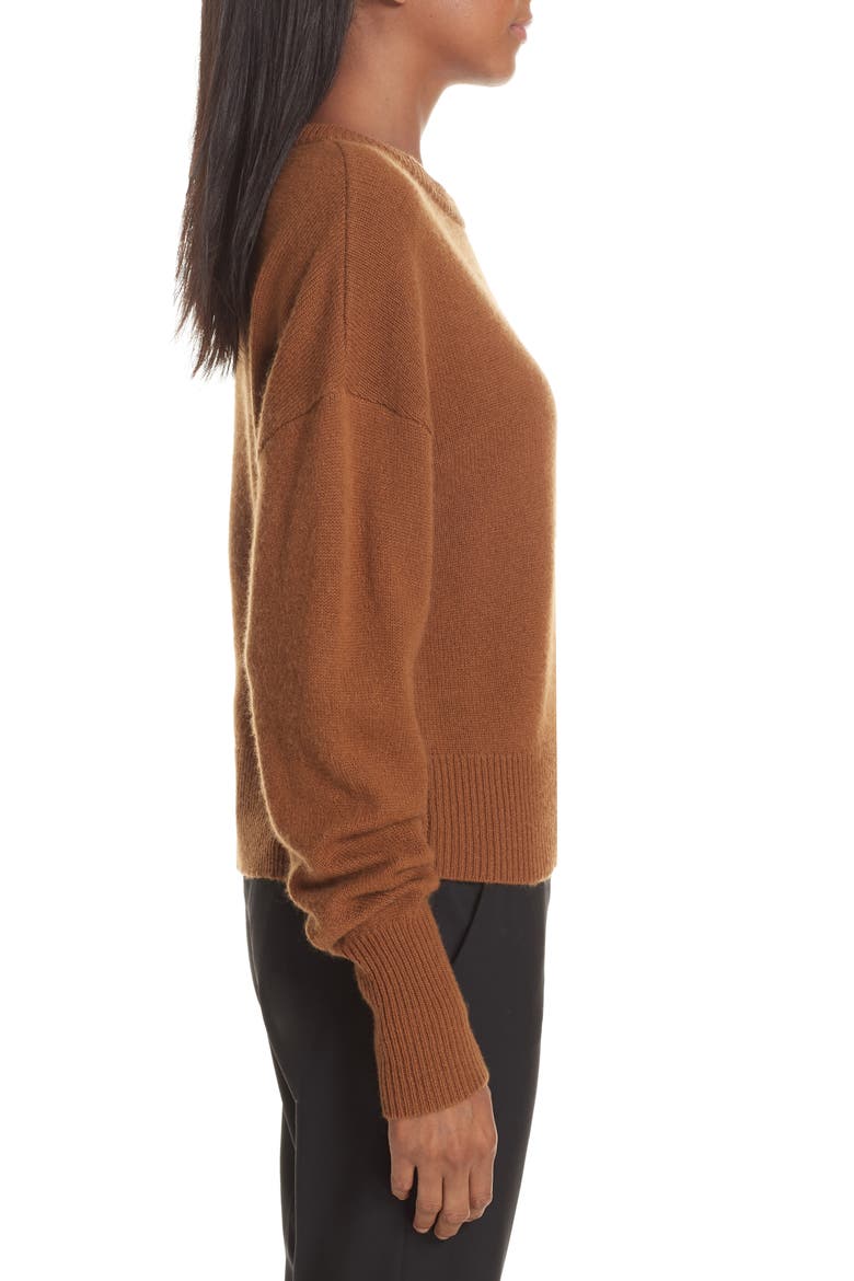 Drop Shoulder Cashmere Sweater, Alternate, color, CARAMEL