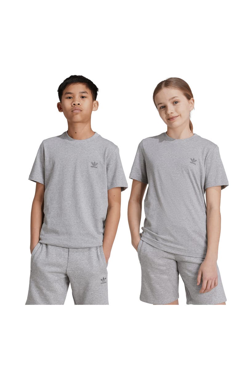 adidas Kids' Essentials Trefoil Logo Cotton T-Shirt, Alternate, color, Mgreyh
