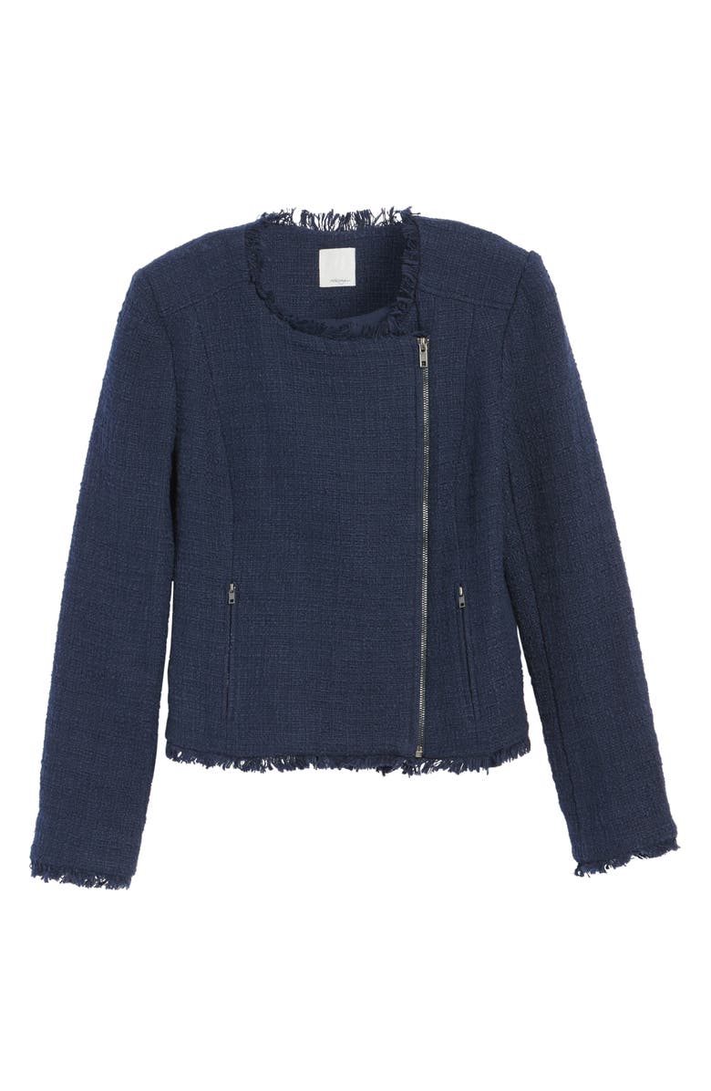 Halogen<sup>®</sup> Asymmetrical Zip Tweed Jacket, Alternate, color, 