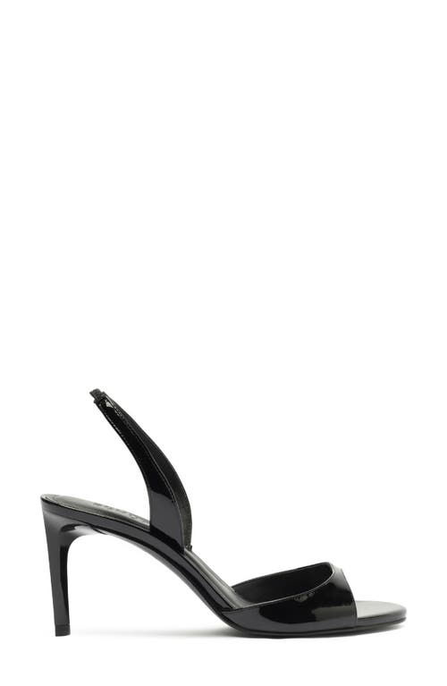Schutz Scarlett Leather Mid-heel Slingback Sandals In Black
