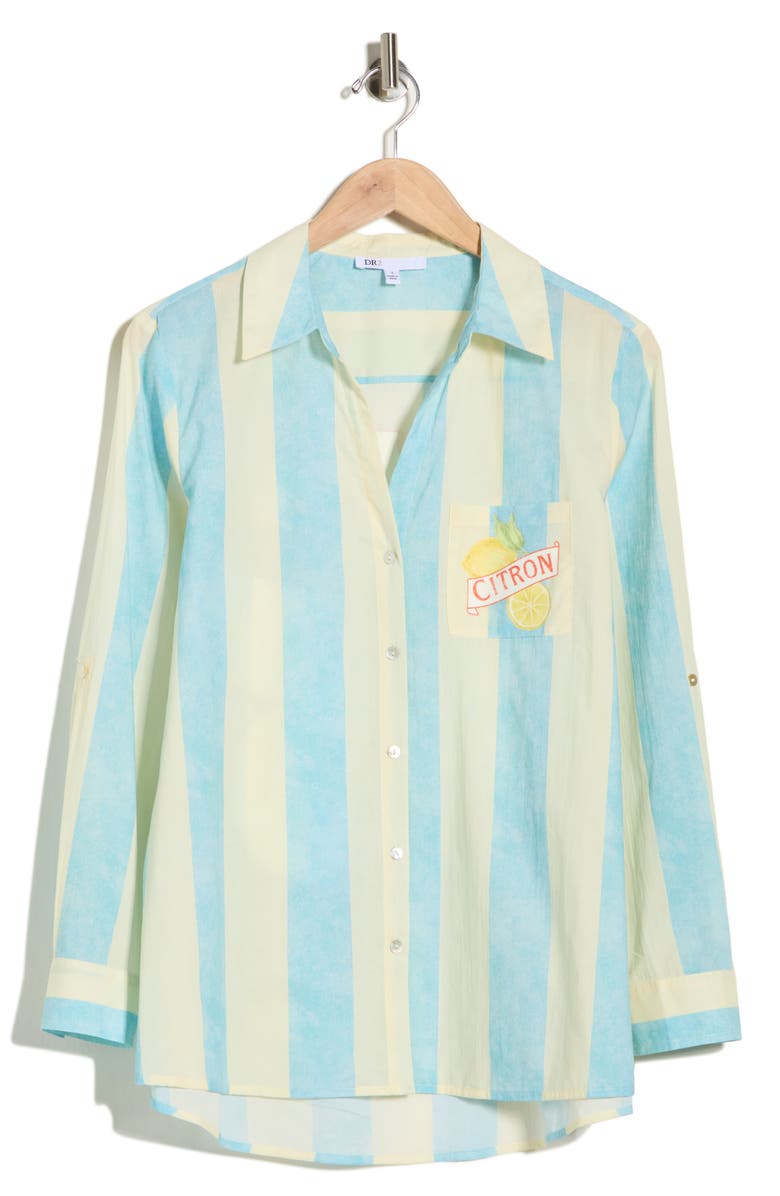 DR2 by Daniel Rainn Postcard Button-Up Shirt, Alternate, color,