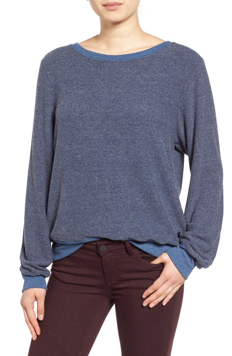 Wildfox 'Baggy Beach Jumper' Pullover, Main, color, Opium Blue