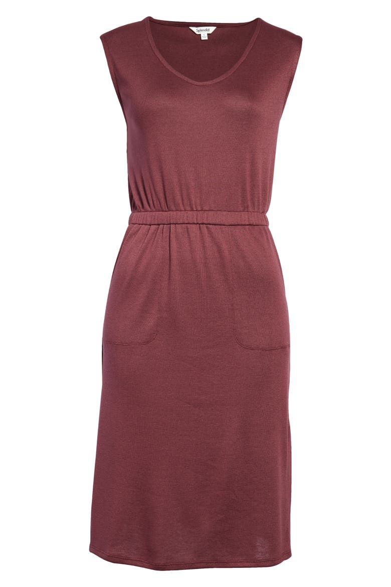 Hazel Rib Dress, Alternate, color, CURRANT