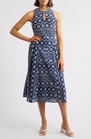 Adelyn Rae Soraia Eyelet Embroidery Midi Dress