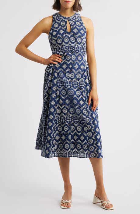 Adelyn Rae Soraia Eyelet Embroidery Midi Dress