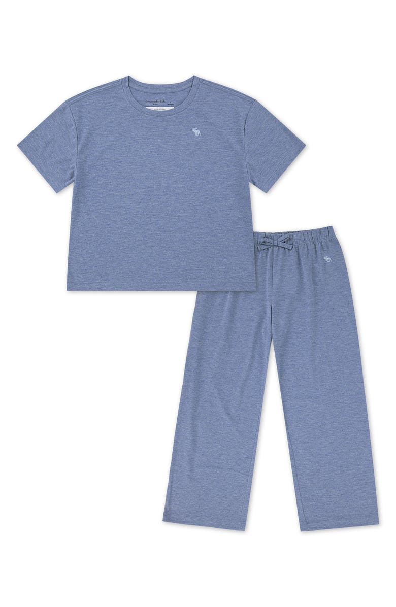 abercrombie kids Kids' Heathered Jersey Pajamas, Main, color, Heather Blue
