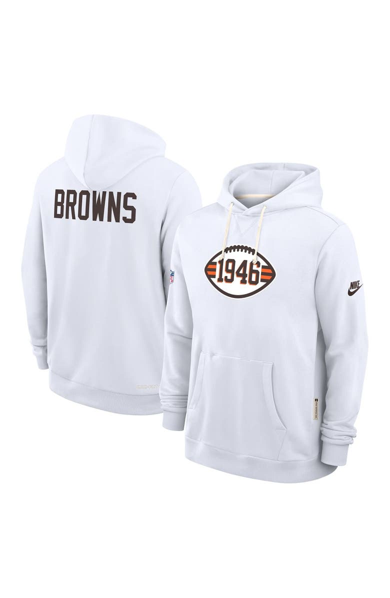 Nike Men's Nike White Cleveland Browns Sideline Standard Issue Alt 2 Dri-FIT Hoodie, Alternate, color, White