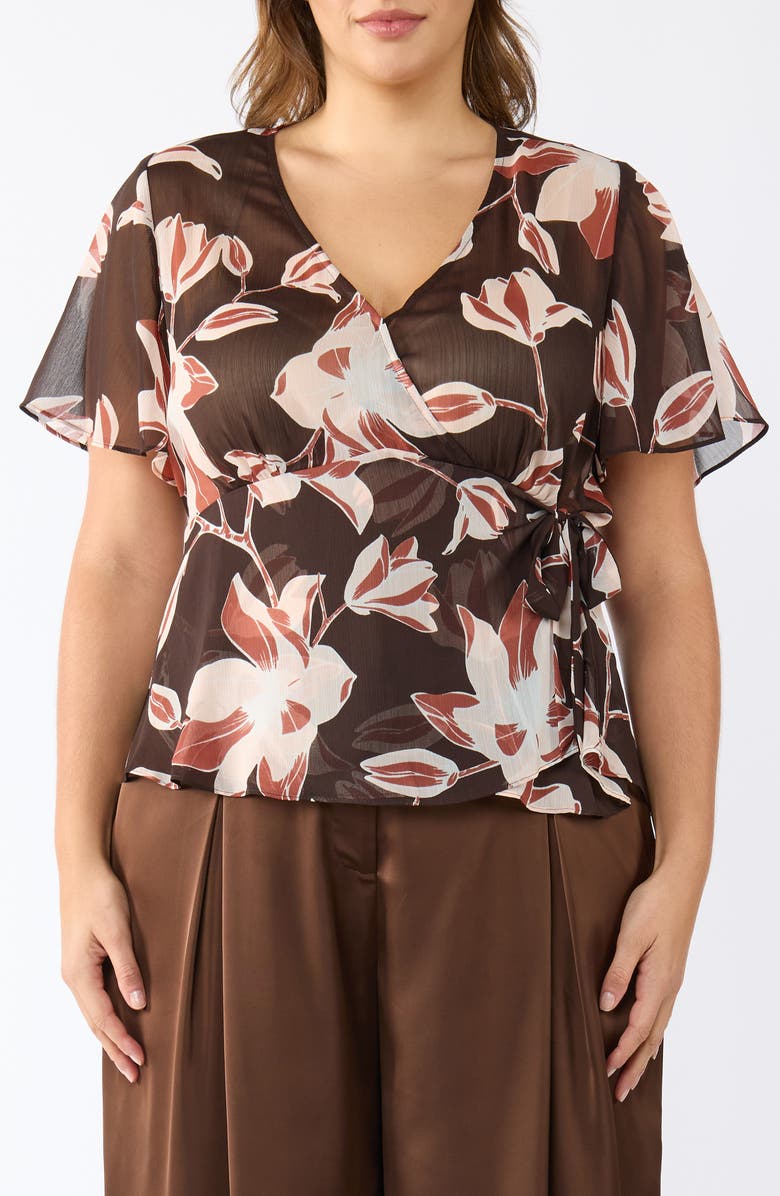Estelle Azalea Petal Wrap Top, Main, color, 