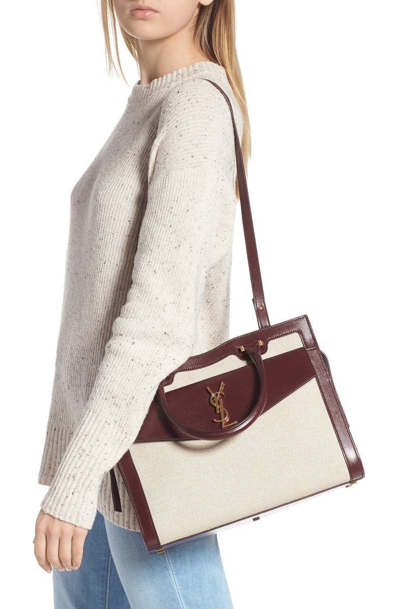 Saint Laurent Medium Uptown Cabas Satchel, Alternate, color,