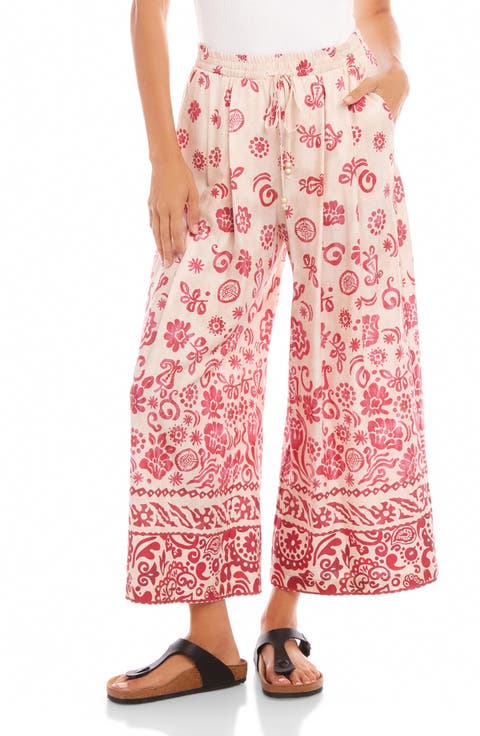 Etta Wide Leg Crop Drawstring Pants