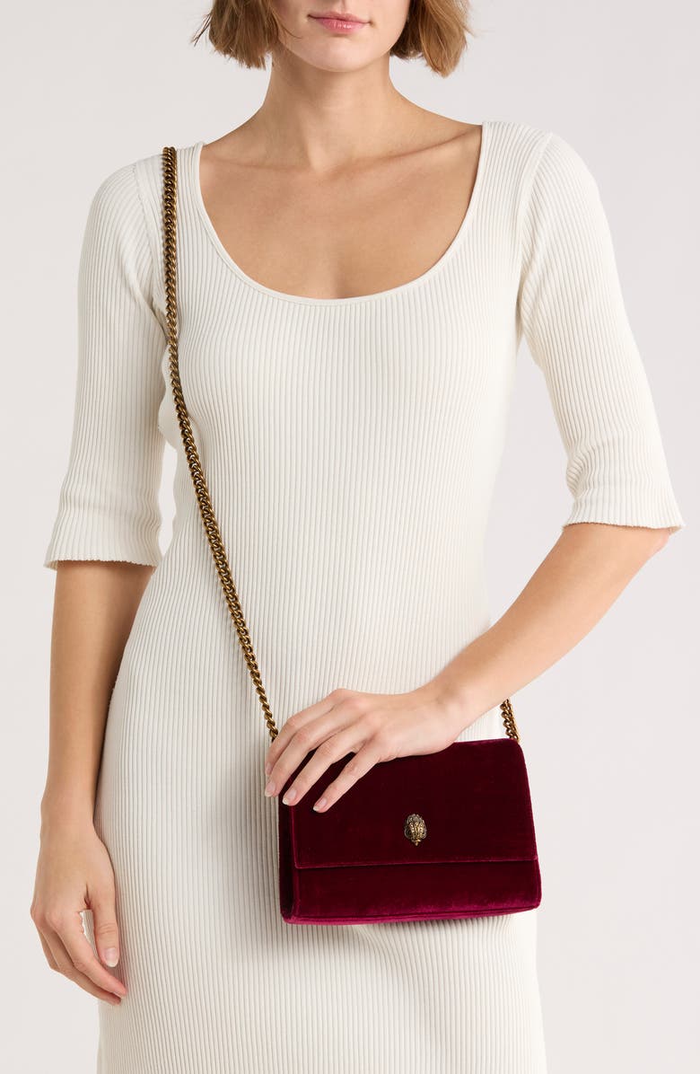 Kurt Geiger London KGL Velvet Clutch, Alternate, color, Medium Red