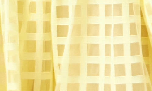 English Factory Organza Short-sleeve Button-front Midi Dress In Light Yellow