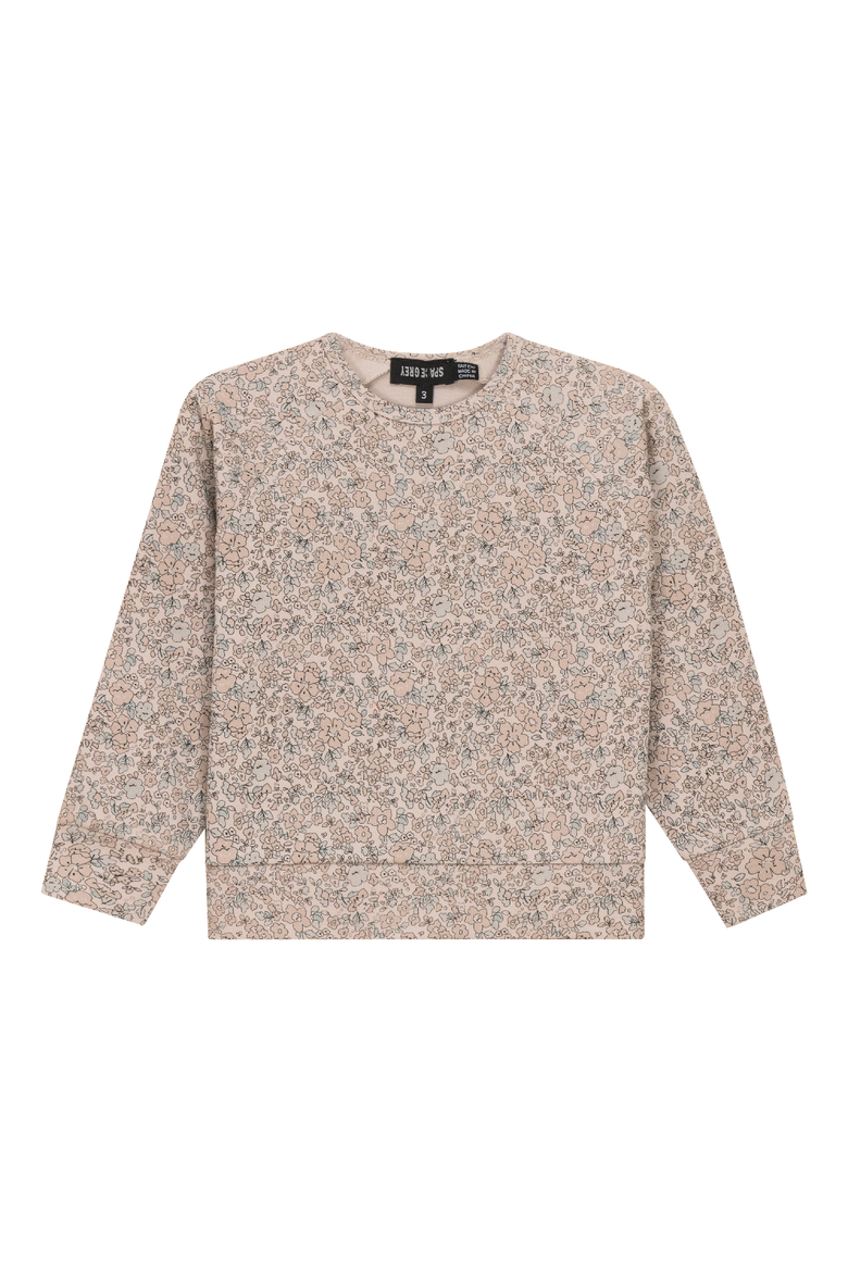 Floral Printed Long Sleeve Sweatshirt, Main, color, Nude Pink