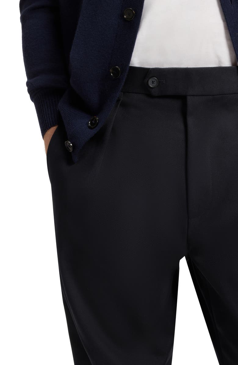 BOSS x Beckham Pleated Cotton Stretch Twill Dress Pants, Alternate, color, 