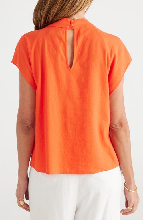 Brave + True Brave+true Elise Linen Blend Top In Orange