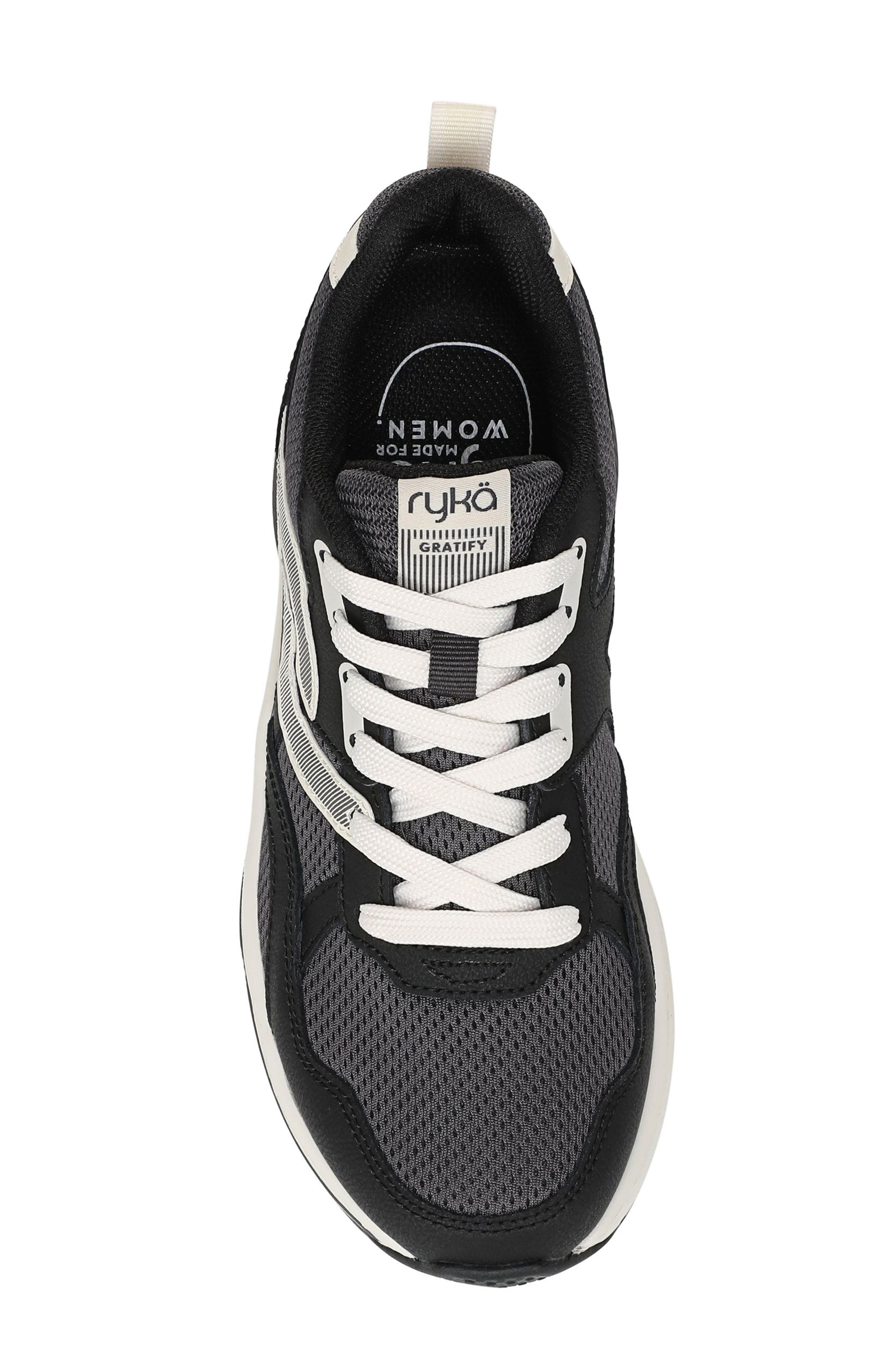 Gratify Walking Shoe, Alternate, color, BLACK LEATHER/ MESH