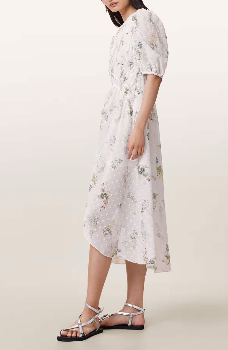 AllSaints Serene Puff Sleeve Dress, Alternate, color, Laci Ecru White