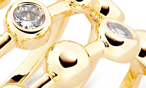 Covet Cz Faux Stack Ring In Gold