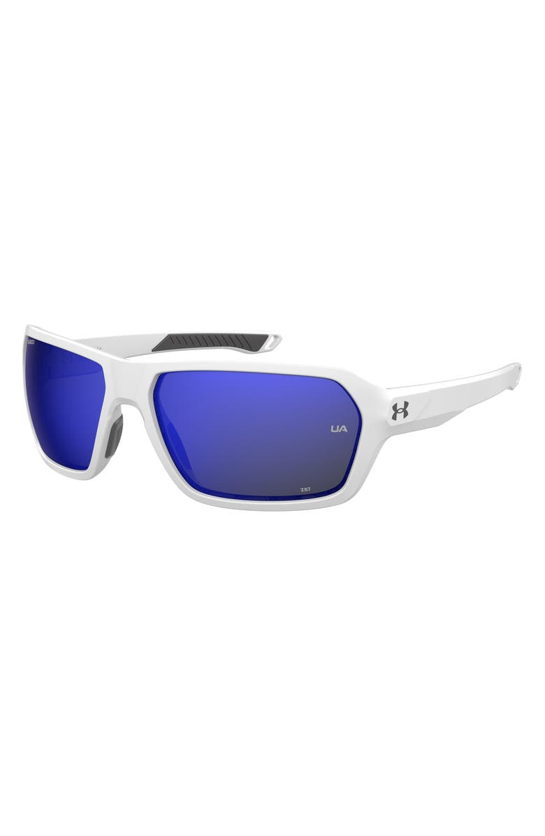Under Armour 64mm Gradient Polarized Rectangular Sunglasses, Alternate, color, 