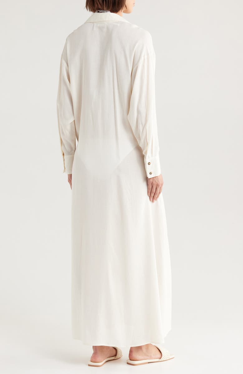 BOAMAR Rosalie Long Sleeve Cover-Up Maxi Dress, Alternate, color, Ivory